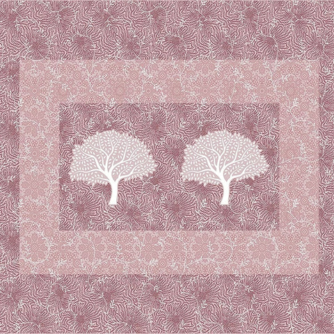 SheetKart Bedsheet for King Size Double Bed - Premium Traditional Floral Printed 144 TC 100% Cotton with 2 Pillow Covers, Pink - SheetKart