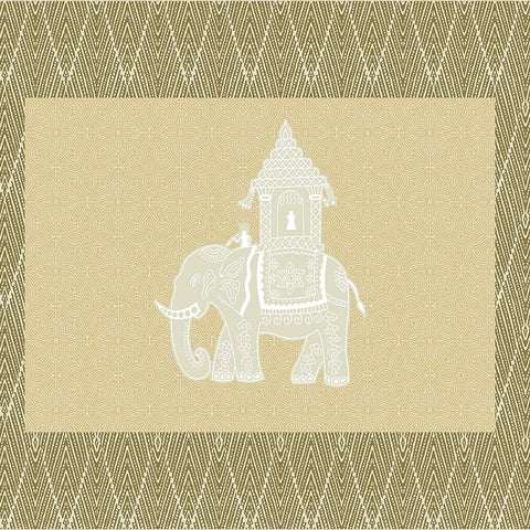 SheetKart Bedsheet for King Size Double Bed - Premium Traditional Elephant Printed 144 TC 100% Cotton with 2 Pillow Covers, Green - SheetKart