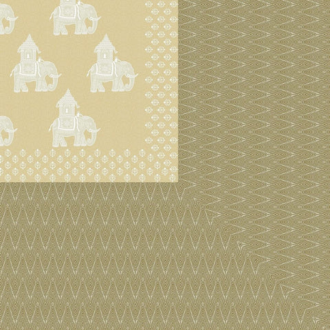 SheetKart Bedsheet for King Size Double Bed - Premium Traditional Elephant Printed 144 TC 100% Cotton with 2 Pillow Covers, Green - SheetKart