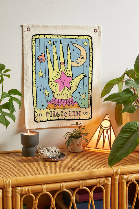 The Sun, World and Magician Tarot Tapestries - Aesthetic Bohemian Wall Hanging Tapestry for Bed Room Home Décor by SheetKart, Beige - SheetKart